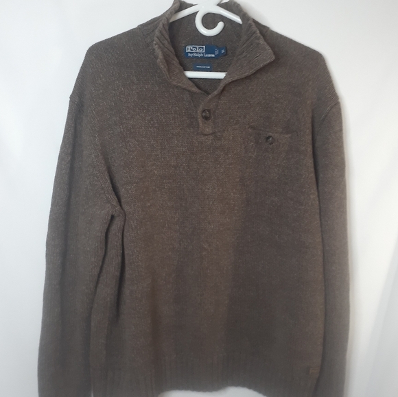 Polo Ralph Lauren Classic Brown Heather 1/4 Button Down Cotton Men's XL - Picture 8 of 16